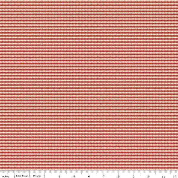 Image of the Stitchers Flannel Railroad Stripe Red flannel fabric by Vicki McCarty for Riley Blake Designs. Features small checked plaid with a diagonal grid on a red background.
Cute Little Fabric Shop