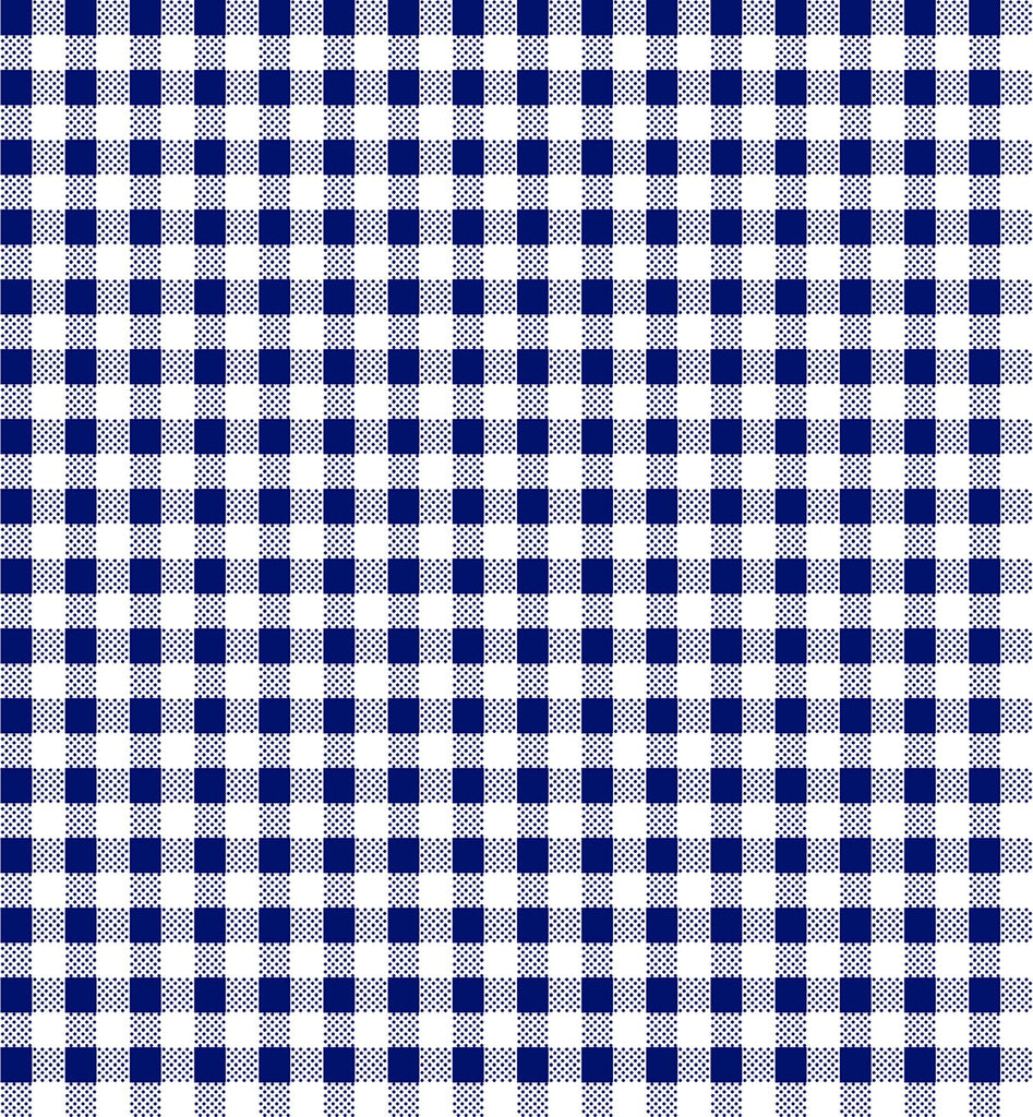 SALE Dots and Stripes and More PRINTED Mini Gingham 28895 N Navy White - QT Fabrics - Check Checks Checkered - Quilting Cotton Fabric