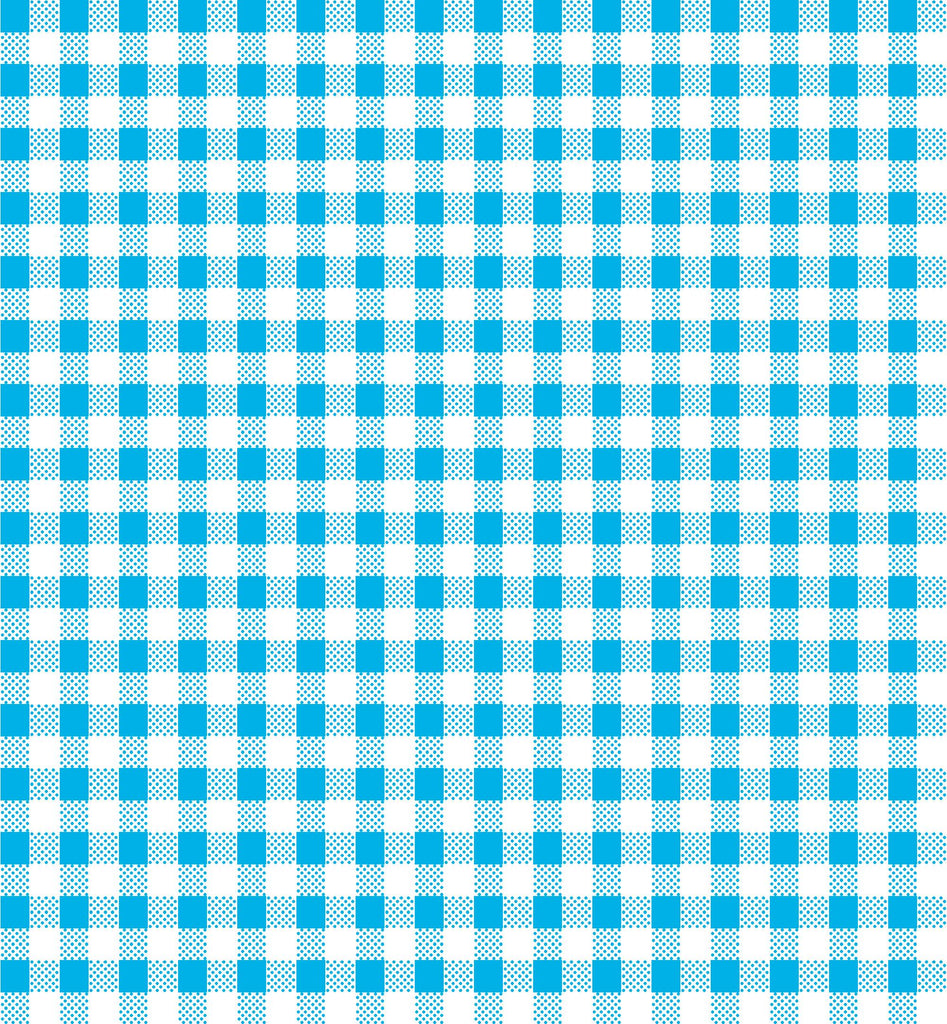 SALE Dots and Stripes and More Brights PRINTED Mini Gingham 28895 Q Turquoise White - QT Fabrics - Check Checks - Quilting Cotton Fabric