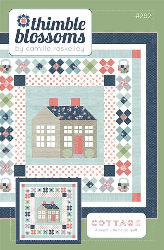 Image of the Cottage quilt pattern by Thimble Blossoms for Moda Fabrics. Features a cottage and X patterns on a square quilt.
Cute Little Fabric Shop