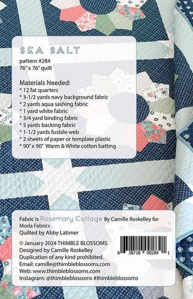 SALE Sea Salt Quilt Pattern TB-284 by Thimble Blossoms - Moda Fabrics - INSTRUCTIONS Only - Fat Quarter Friendly Square Quilt