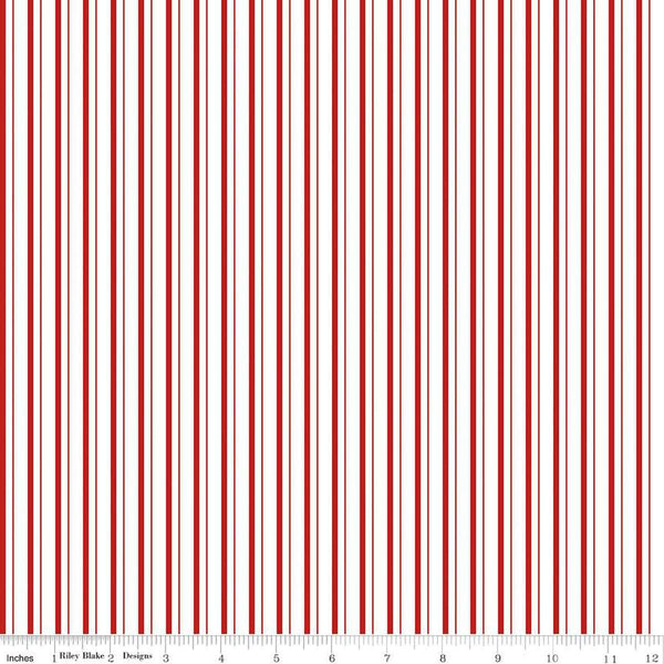 Image of the Take Heart Stripe Red quilting cotton fabric by J. Wecker Frisch for Riley Blake Designs. Features red stripes on a white backgound.
Cute Little Fabric Shop