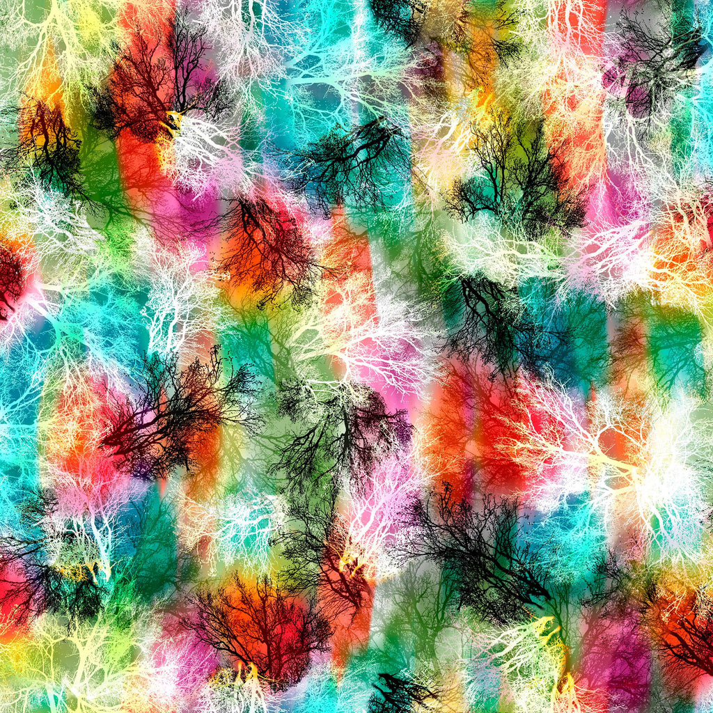 SALE Tree Dance Branches 30294 Multi X - by QT Fabrics - Trees - Quilting Cotton Fabric