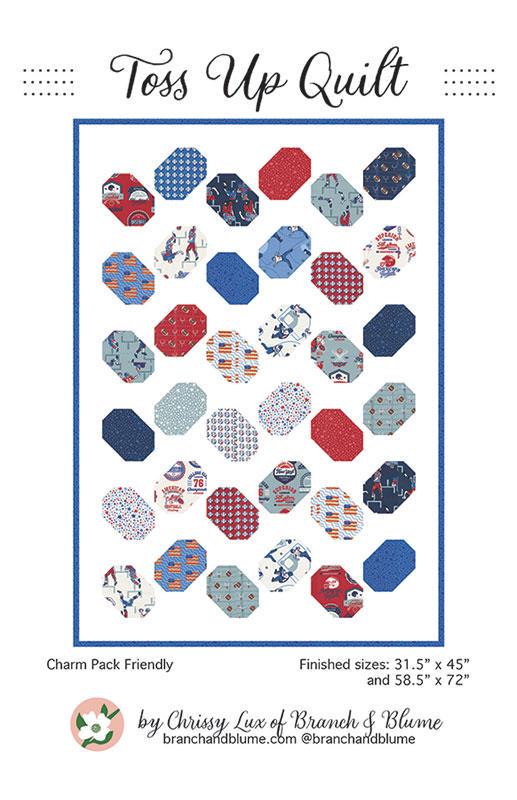 Image of the 
Toss Up quilt pattern by Chrissy Lux for Moda Fabrics. Features geometric shapes scattered on a white background.
Cute Little Fabric Shop