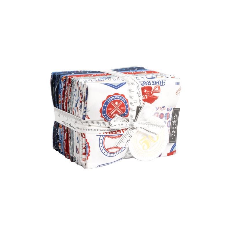 Image of the Play Ball fat quarter bundle by Moda Fabrics. Features ball game themed fabrics.
Cute Little Fabric Shop