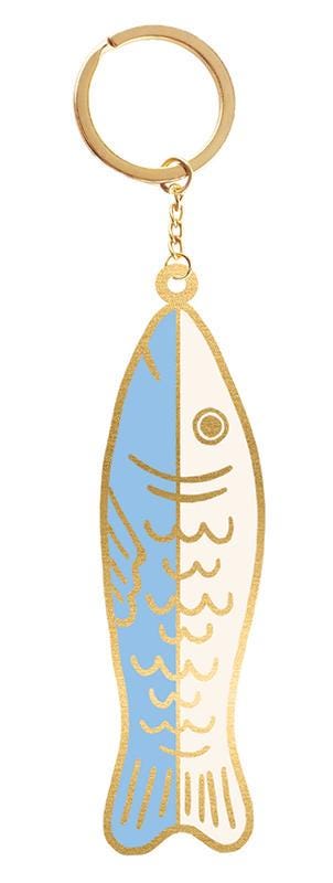 Image of the Sardine Keychain by Alexia Abegg for Moda Fabrics. Features a sardine on a keychain. 
Cute Little Fabric Shop