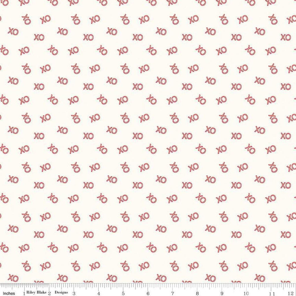 Image of the Sweetheart XO Cream quilting cotton fabric by My Minds Eye for Riley Blake Designs. Features Xs and Os on a cream background.
Cute Little Fabric Shop