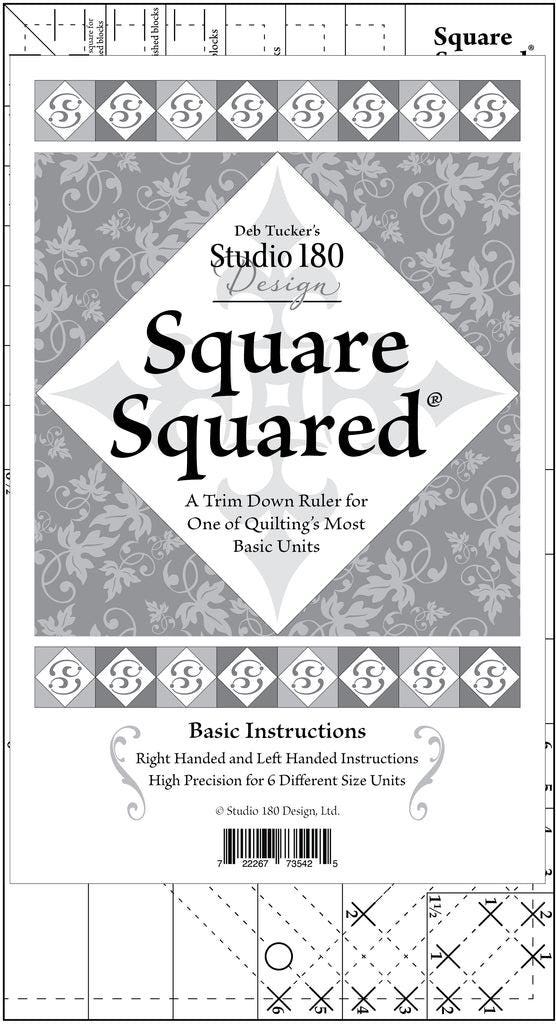 Image of the Square Squared plastic ruler by Deb Tucker for QT Fabrics. Features a plastic ruler with black ruler markings. 
Cute Little Fabric Shop