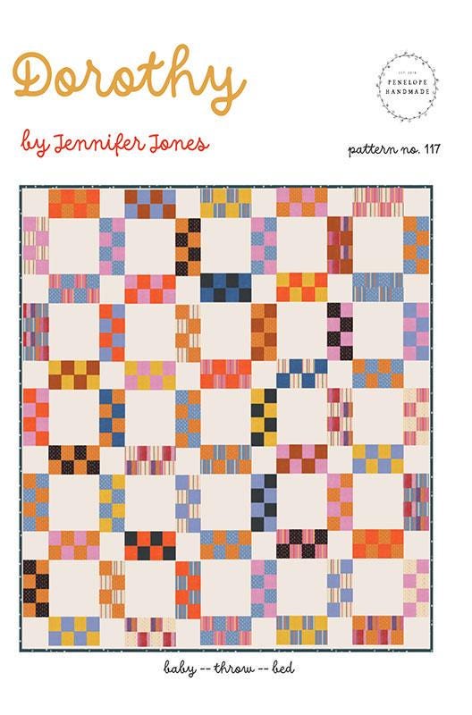 Image of the Dorothy quilt pattern by Jennifer Jones for Moda Fabrics. Features a scrappy square quilt pattern. 
Cute Little Fabric Shop