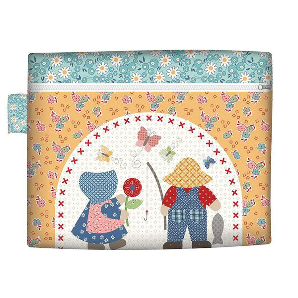 Image of the Home Decor Zippy Bags 3 Panel by Lori Holt for Riley Blake Designs. Features a lightweight canvas bag with yellow and Sunbonnet Sue.
Cute Little Fabric Shop