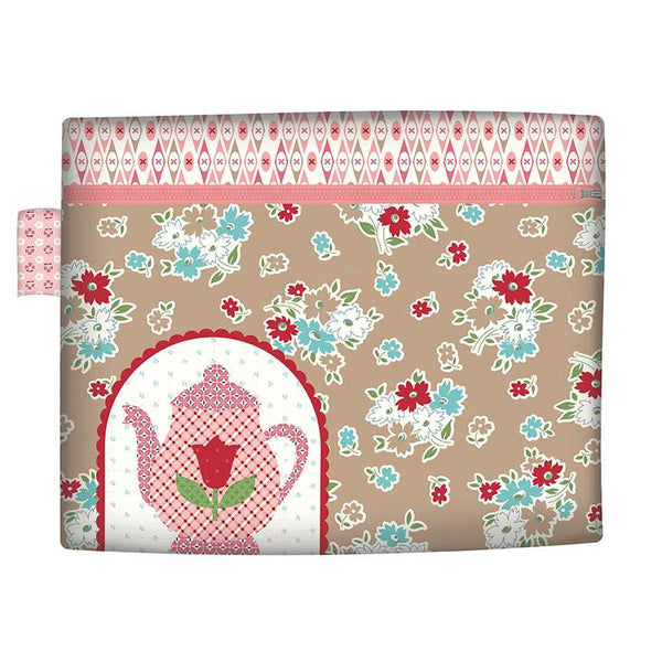 Image of the Home Decor Zippy Bags 3 Panel by Lori Holt for Riley Blake Designs. Features a lightweight canvas bag with brown background fabric and a teapot.
Cute Little Fabric Shop