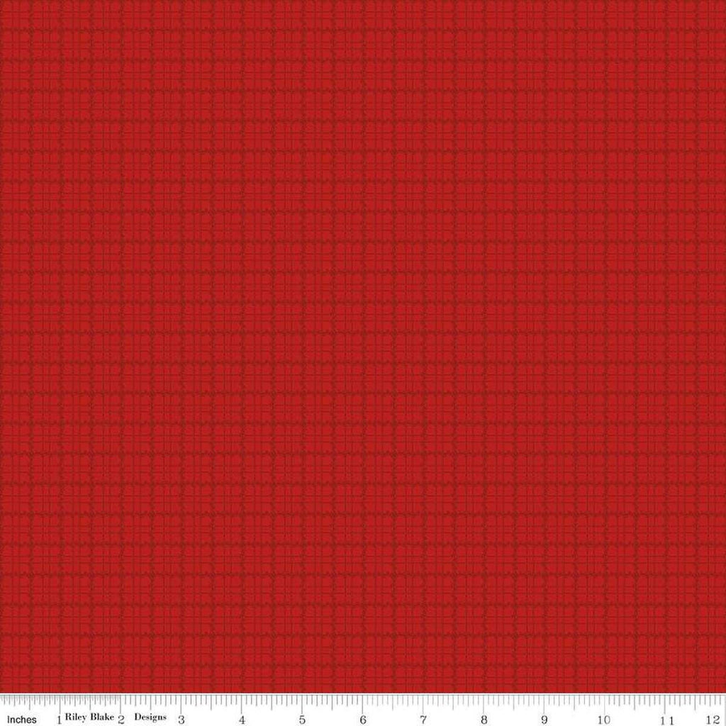 Image of the Stitchers Flannel Plaid Red flannel fabric by Vicki McCarty for Riley Blake Designs. Features a small plaid patterns on a red  background.
Cute Little Fabric Shop