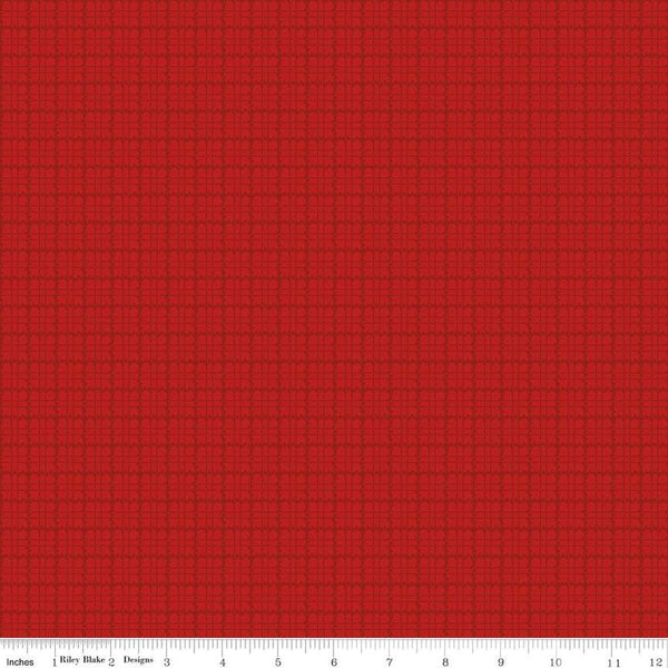 Image of the Stitchers Flannel Plaid Red flannel fabric by Vicki McCarty for Riley Blake Designs. Features a small plaid patterns on a red  background.
Cute Little Fabric Shop