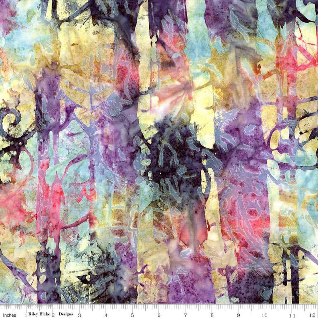 Image of the Expressions Batiks Express Yourself! Abstract Prismatic Bliss quilting cotton fabric by Riley Blake Designs. Features an abstract pattern on a multicolored background. 
Cute Little Fabric Shop
