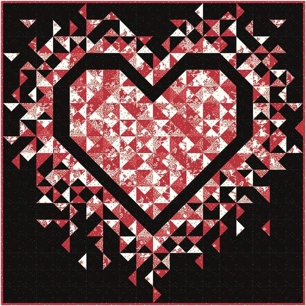 Image of the Mini Exploding Heart quilting cotton fabric by Slice of Pi Quilts for Riley Blake Designs. Features a heart pattern on a black pattern.
Cute Little Fabric Shop