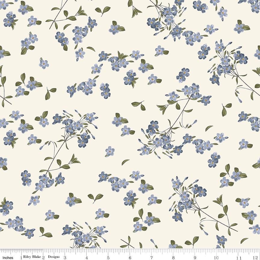 Springtime Blossoms C12813 Lilac by Riley Blake Designs - Flowers Leaves Floral Purple Cream Easter - Quilting Cotton Fabric