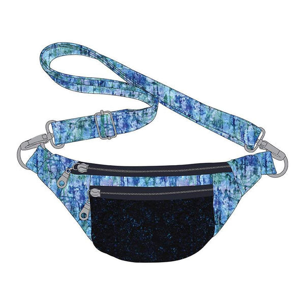 Image of the Ferris Bag Pattern by Sally Tomato for Riley Blake Designs. Features a fanny pack that can be fully customized in many colors. 
Cute Little Fabric Shop