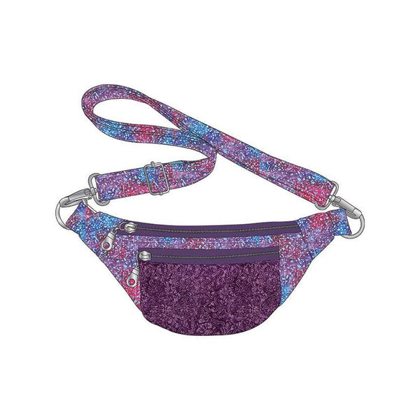 Image of the Ferris Bag Pattern by Sally Tomato for Riley Blake Designs. Features a fanny pack that can be fully customized in many colors. 
Cute Little Fabric Shop