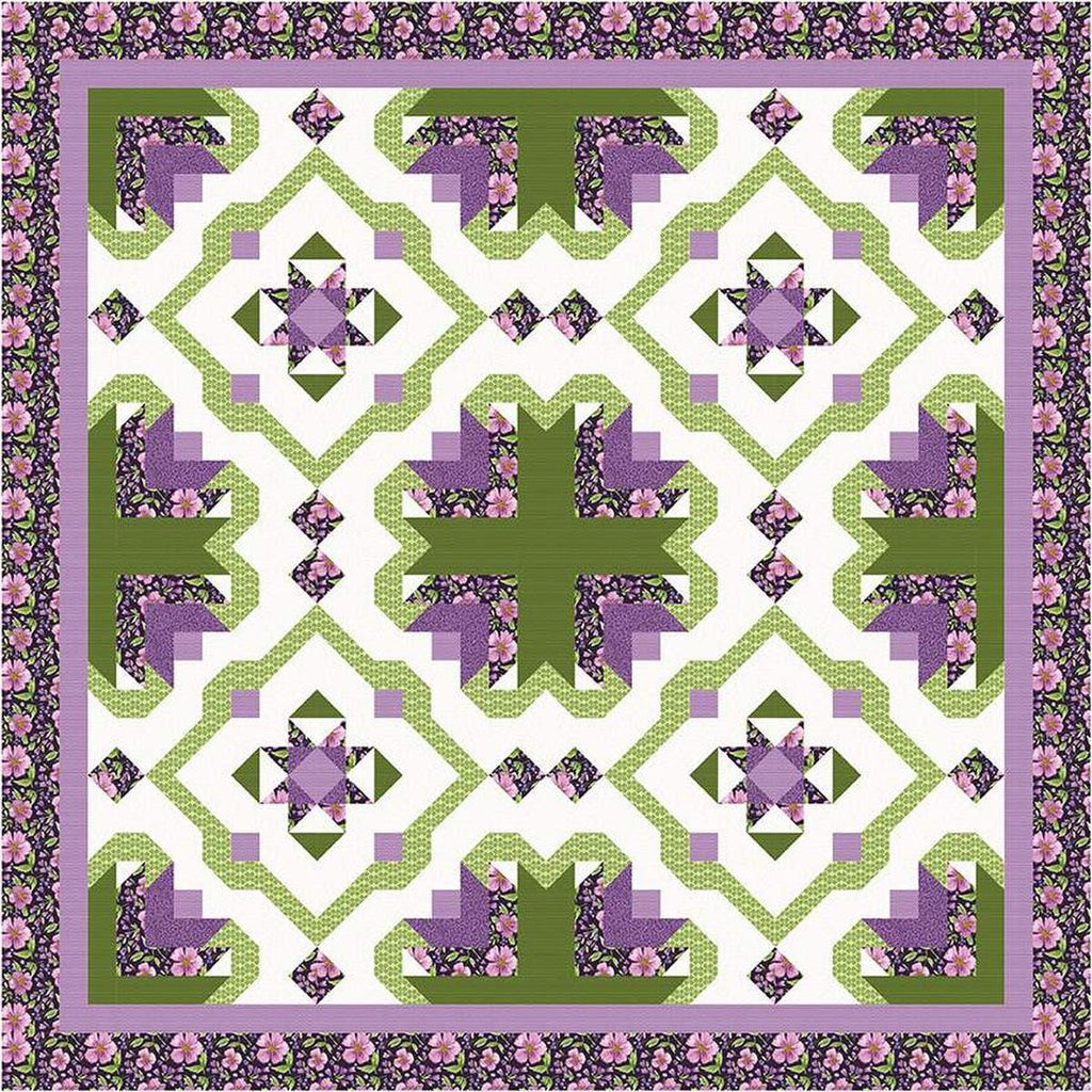 Image of the Barnwood Flowers quilt pattern by Ashley Hough Designs for Riley Blake Designs. Features a floral pattern quilt. 
Cute Little Fabric Shop