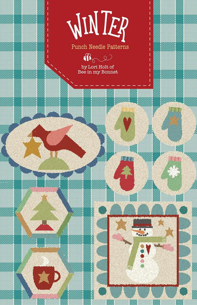 Image of the Winter Punch Needle Pattern by Lori Holt for Riley Blake Designs. Features 8 winter themed projects. 
Cute Little Fabric Shop