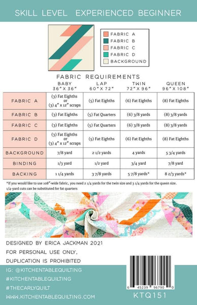 Image of The Carly Quilt Quilt Pattern by Kitchen Table Quilting for Riley Blake Designs. Features a star quilt pattern. 
Cute Little Fabric Shop