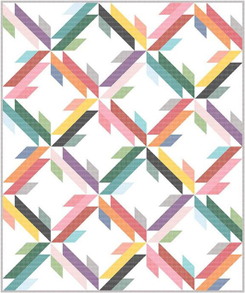 Image of The Carly Quilt Quilt Pattern by Kitchen Table Quilting for Riley Blake Designs. Features a star quilt pattern. 
Cute Little Fabric Shop