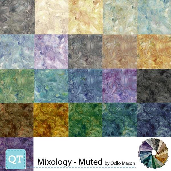 Image of the Mixology Muted Fat Quarter Bundle with quilting cotton fabric by QT Fabrics. Features muted colors from the collection in a precut.
Cute Little Fabric Shop