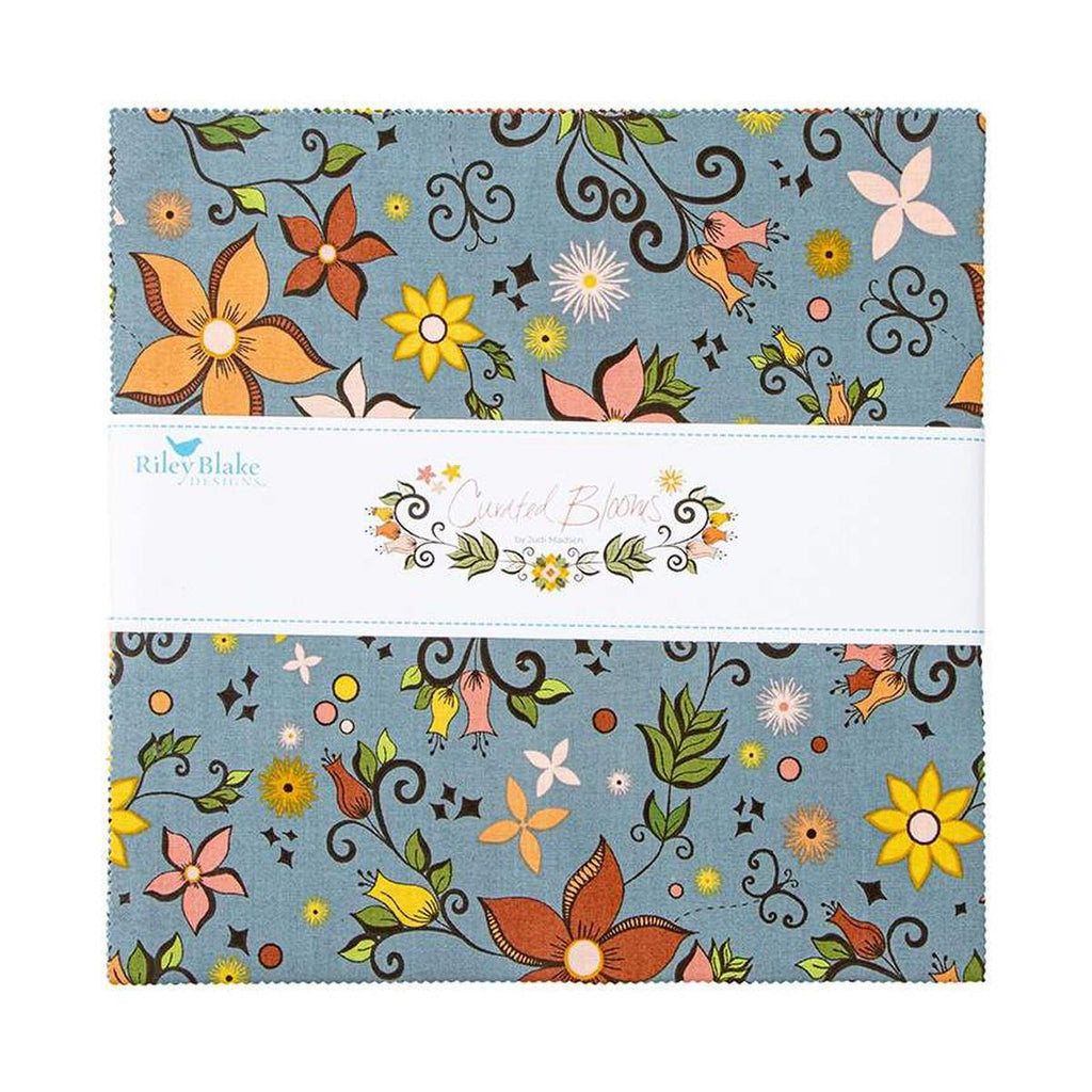 Image of the Curated Blooms 10" Stacker with quilting cotton fabric by Judi Madsen for Riley Blake Designs. Features floral fabrics. 
Cute Little Fabric Shop