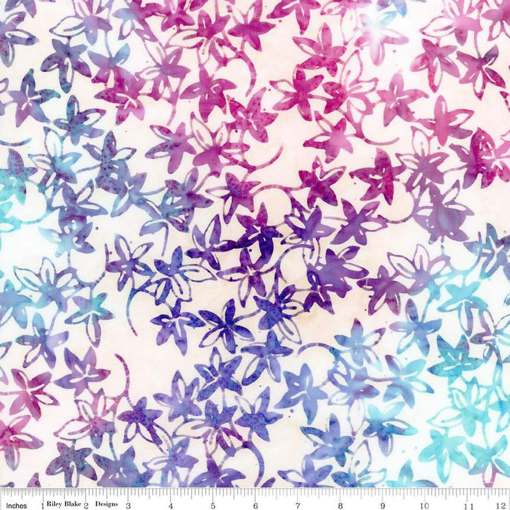 Image of the Expressions Batiks Bedazzled! Sugar Cookie quilting cotton fabric by Pat Fryer for Riley Blake Designs. Features a flower star pattern on a cream background. 
Cute Little Fabric Shop