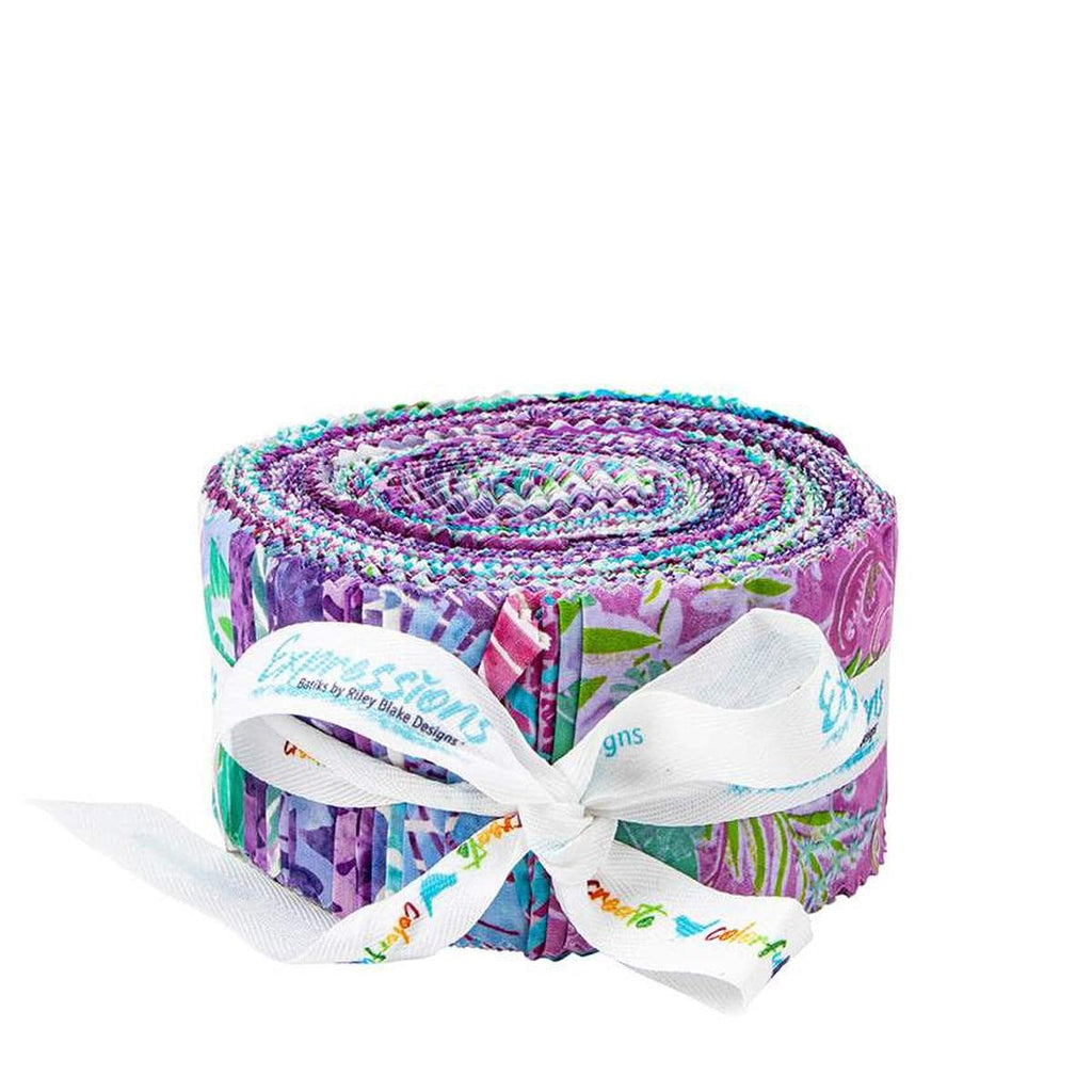 Image of the Expressions Batiks Bedazzled! Rolie Polie. Features floral batik flower fabrics with purple and green.
Cute Little Fabric Shop