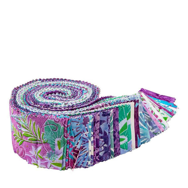 Image of the Expressions Batiks Bedazzled! Rolie Polie. Features floral batik flower fabrics with purple and green.
Cute Little Fabric Shop