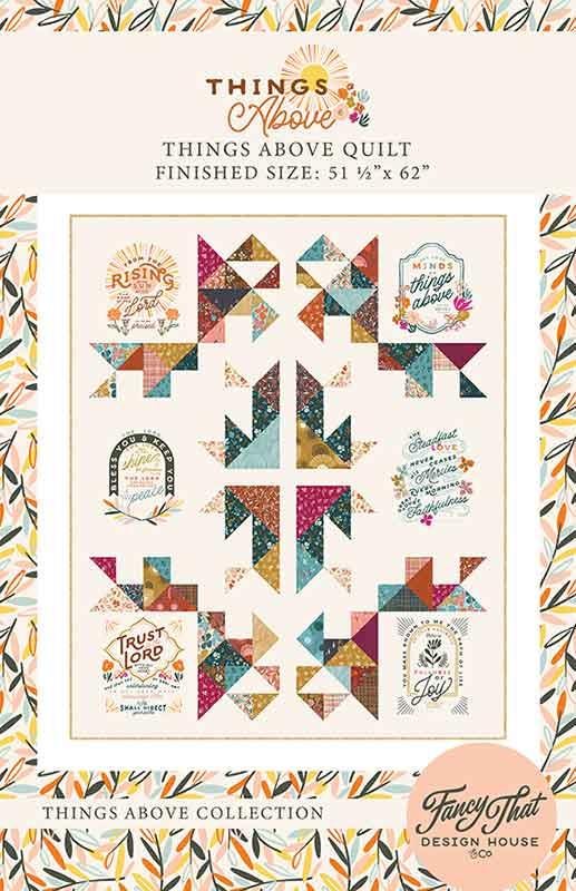 Image of the Things Above Quilt Pattern by Fancy That Design House and Co for Moda Fabrics. Features a star quilt design. 
Cute Little Fabric Shop