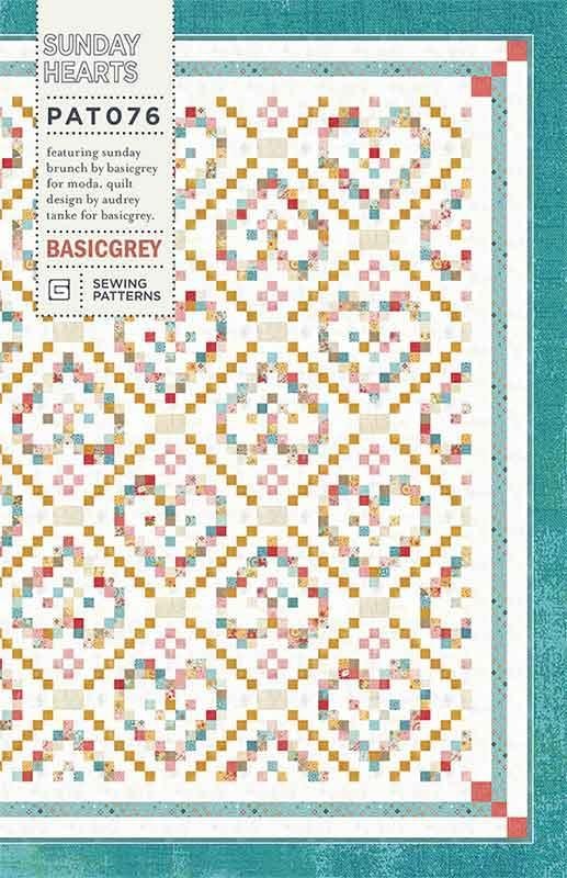 Image of the 
Sunday Hearts quilt pattern by BasicGrey for Moda Fabrics. Features a heart quilt.
Cute Little Fabric Shop