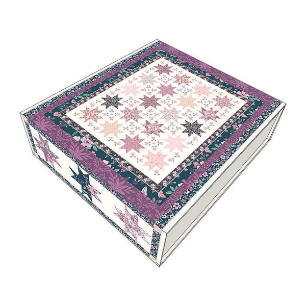 Image of the Cordelia Quilt Boxed Kit by Cayla Naylor by Riley Blake Designs. Features stars on a cream background. 
Cute Little Fabric Shop