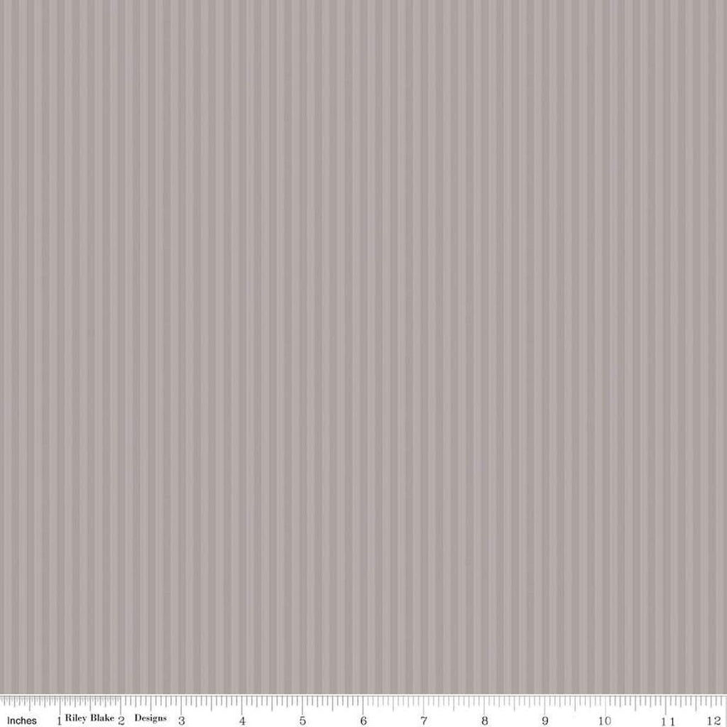 Image of the 1/8 Inch Tonal Stripe Gray quilting cotton fabric by Riley Blake Designs. Features tone on tone grey stripes. 
Cute Little Fabric Shop