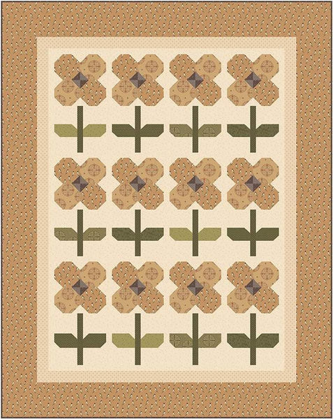 Image of the Pocket Full of Posies quilt pattern by Laugh Yourself Into Stitches by Riley Blake Designs. Features flowers with monochrome brown colors.
Cute Little Fabric Shop