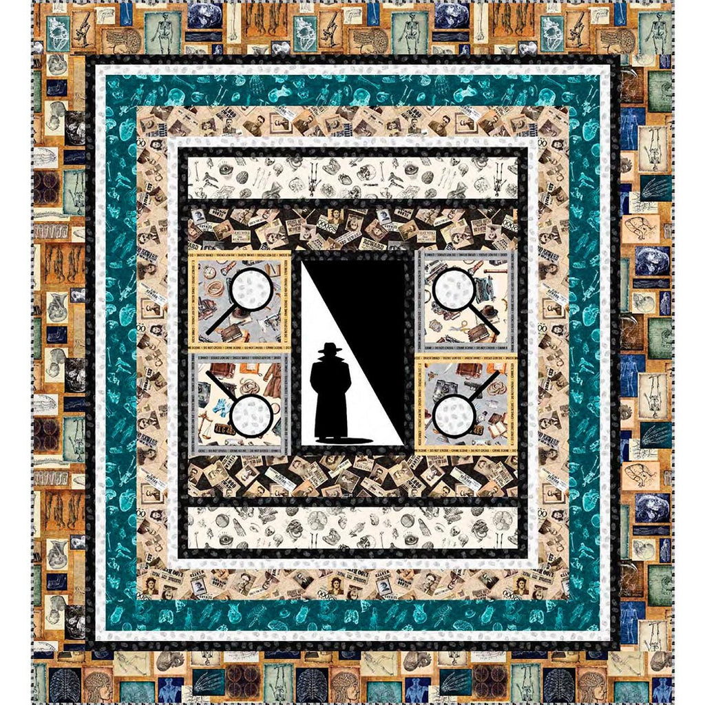 Image of the Who Done It? quilt pattern by Morris Creative Group for QT Fabrics. Features detective themed fabrics on a quilt.
Cute Little Fabric Shop