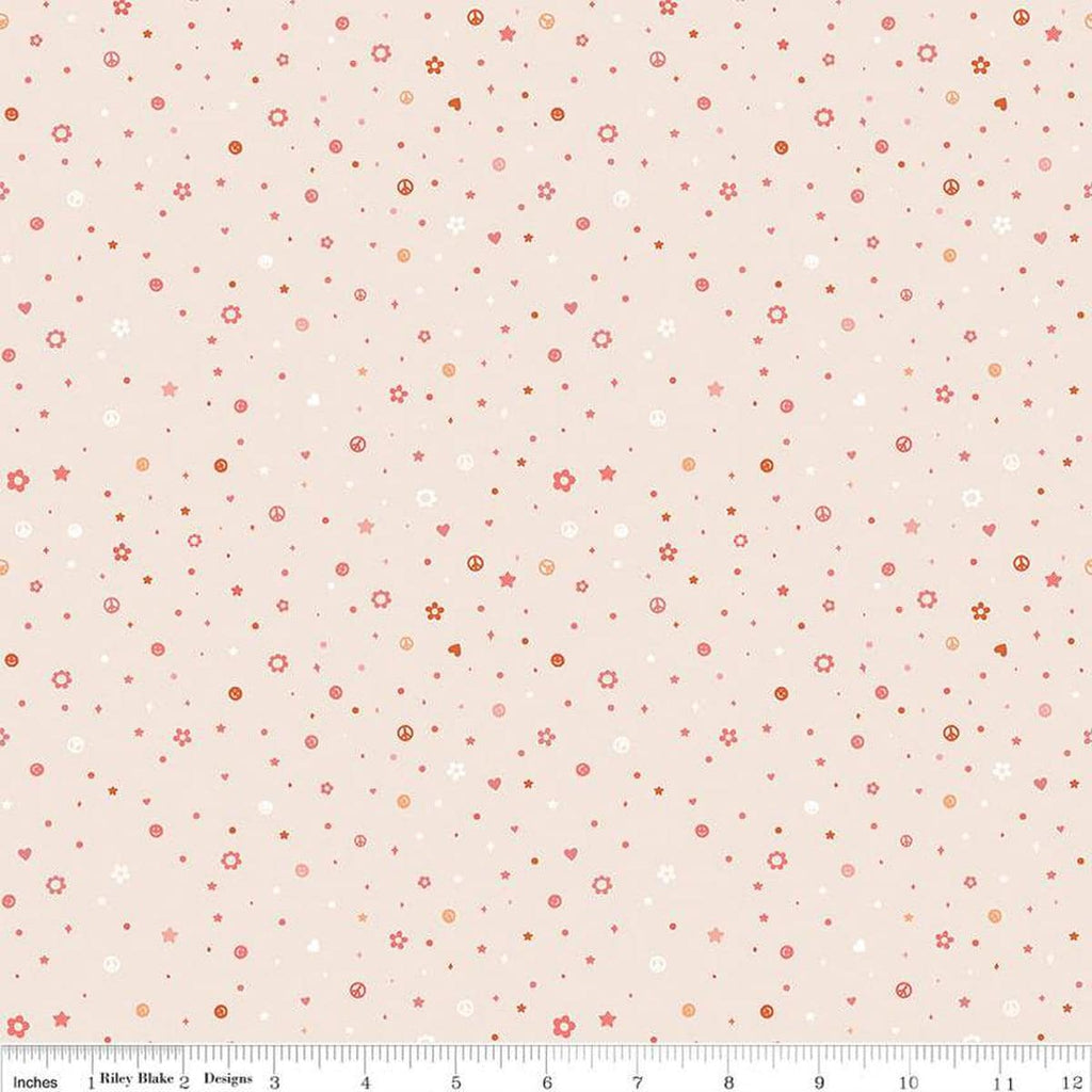 Image of the Besties Beads Blush quilting cotton fabric by Corinne Wells for Riley Blake Designs. Features beads on a pink background. Cute Little Fabric Shop