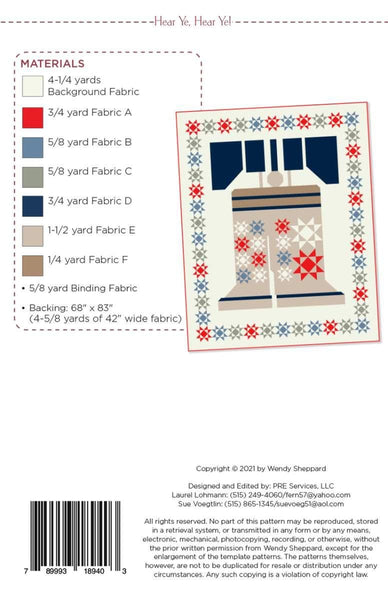 Image of the Hear Ye, Hear, Ye! quilt pattern by Wendy Sheppard for Riley Blake Designs. Features the fabric requirements.
Cute Little Fabric Shop