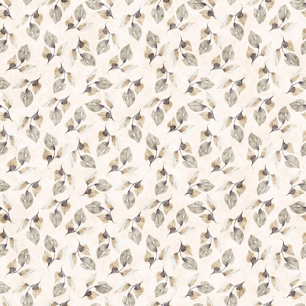 Image of the Enchanted Flower Beige quilting cotton fabric by Morris Creative Group for QT Fabrics. Features floral fabrics on a tan background. 
Cute Little Fabric Shop