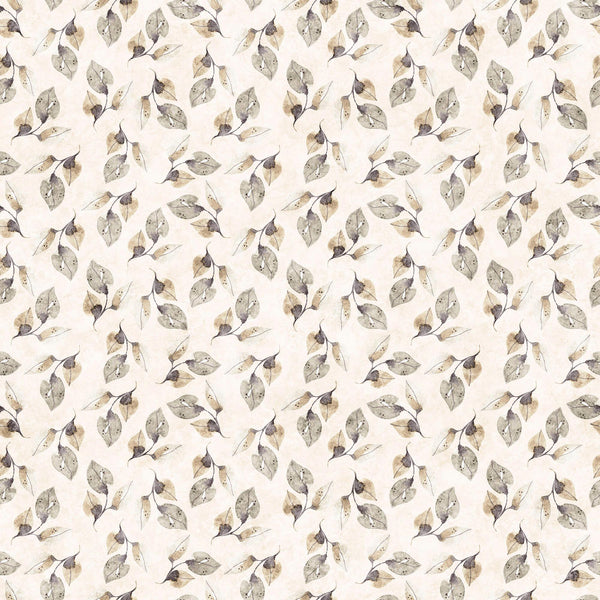 Image of the Enchanted Flower Beige quilting cotton fabric by Morris Creative Group for QT Fabrics. Features floral fabrics on a tan background. 
Cute Little Fabric Shop