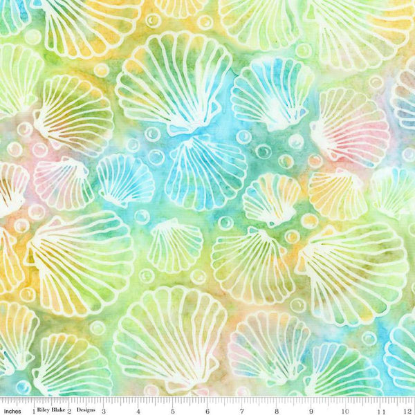 Image of the Batiks Toes in the Sand Powdered Pastels  quilting cotton batik fabric. Features abstract hand-dyed patterns. Cute Little Fabric Shop