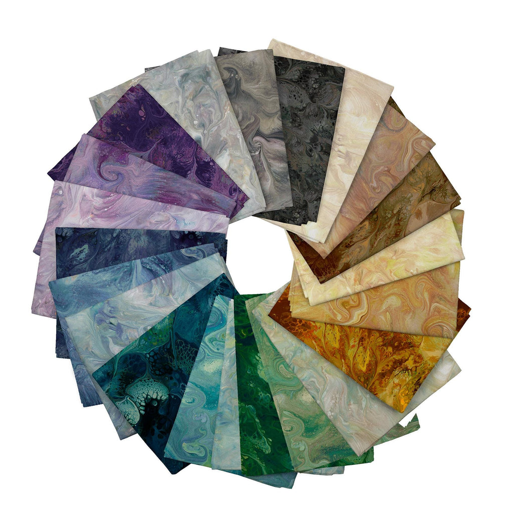 Image of the Mixology Muted Fat Quarter Bundle with quilting cotton fabric by QT Fabrics. Features muted colors from the collection in a precut.
Cute Little Fabric Shop