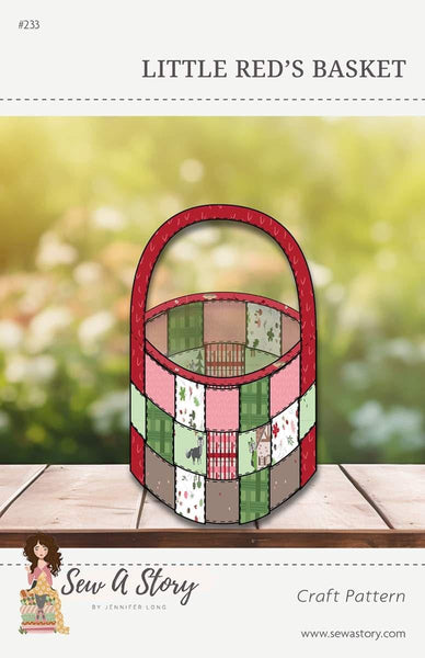 Image of the Little Red's Basket Pattern by Jennifer Long for Riley Blake Designs. Features a usable basket. 
Cute Little Fabric Shop