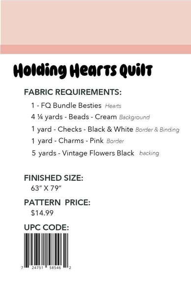 Image of the Holding Hearts quilt pattern by Frannie B Quilting Co for Riley Blake Designs. Features the fabric requirements.
Cute Little Fabric Shop