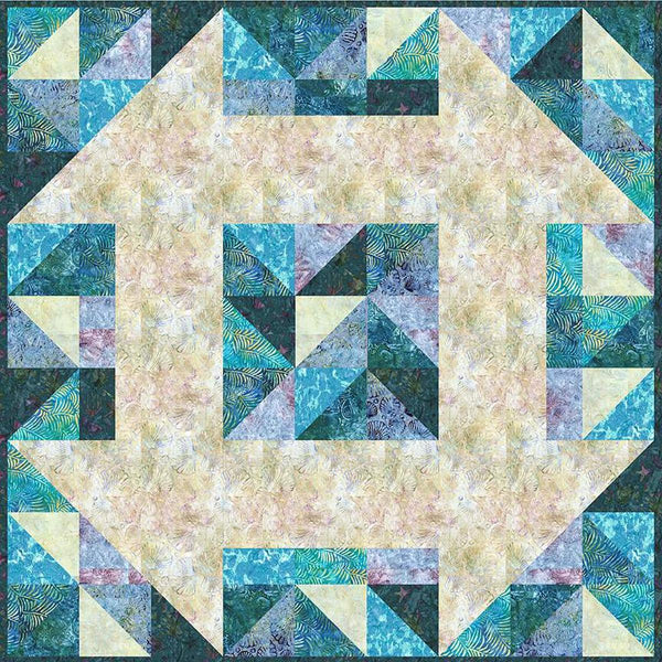 Image of the Cheeky Churn Dash quilt pattern by Kustom Kwilts for Riley Blake Designs. Features a large churn dash on a quilt. 
Cute Little Fabric Shop