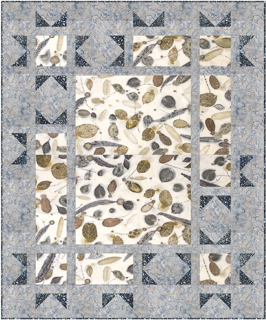 Image of the Expressions Batiks Express Yourself! Botanicals Starlight Quilt Kit Phloof by Riley Blake Designs. Features a batik quilt. 
Cute Little Fabric Shop