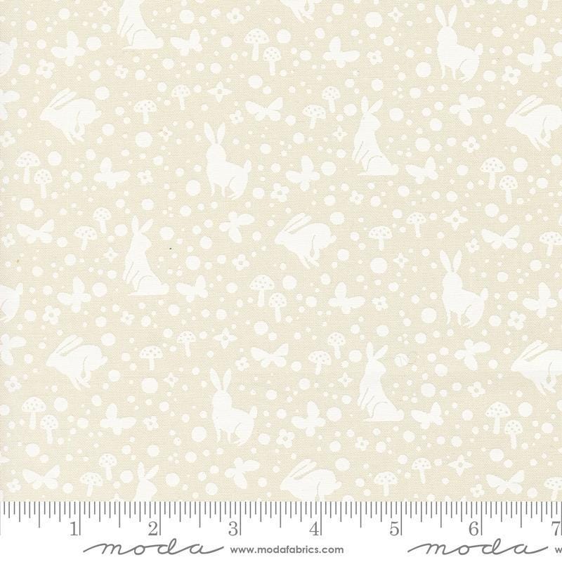 Image of the Love Letter Wonder Eggshell White quilting cotton fabric by Lizzy House for Moda Fabrics. Features novelty animals on a cream background. Cure Little Fabric Shop