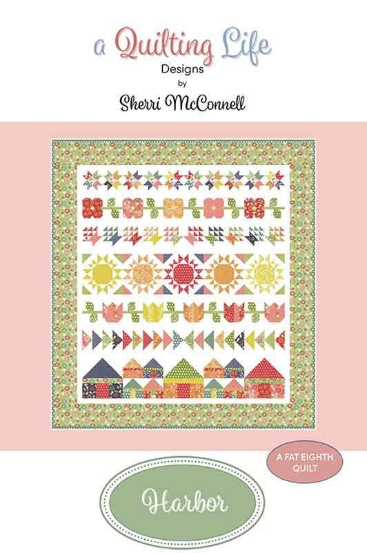 Image of the Harbor quilt pattern by Sherri McConnell for Moda Fabrics. Features a flower quilt pattern. 
Cute Little Fabric Shop