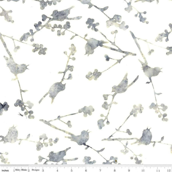 Image of the Expressions Batiks Sassy and Tweet Phloof quilting cotton fabric. Features an abstract design on a white background. Cute Little Fabric Shop